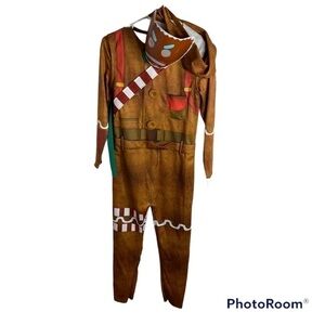 Fortnite Gingerbread Costume Child’s Large W/ Mask Bodysuit Halloween Cosplay